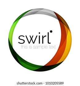 Digital techno swirl circle business icon, clean premium concept
