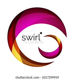 Digital techno swirl circle business icon, clean premium concept