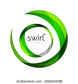 Digital techno swirl circle business icon, clean premium concept