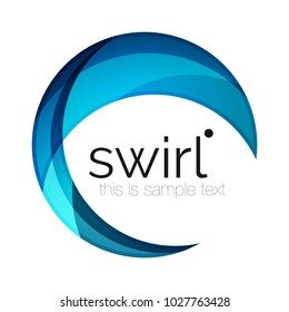 Digital techno swirl circle business icon, clean premium concept