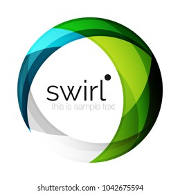 Digital techno swirl circle business icon, clean premium concept