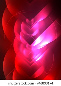 Digital techno wallpaper, glowing abstract background, circles, vector technology abstract template, red color