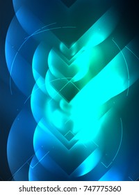 Digital techno wallpaper, glowing abstract background, circles, vector technology abstract template, blue color