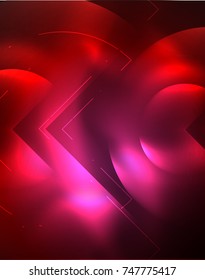 Digitale Techno-Tapete, leuchtender abstrakter Hintergrund, Kreise, abstrakte Vektorgrafik-Vorlage, rote Farbe