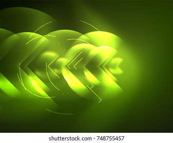 Digital techno wallpaper, glowing abstract background, circles, vector technology abstract template, green color