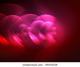 Digital techno wallpaper, glowing abstract background, circles, vector technology abstract template, red color