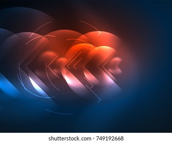 Digital techno wallpaper, glowing abstract background, circles, vector technology abstract template, red and blue colors