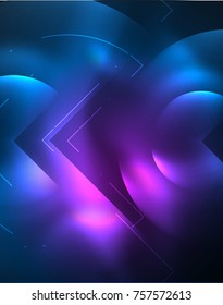 Digital techno wallpaper, glowing abstract background, circles, vector technology abstract template, blue and purple colors