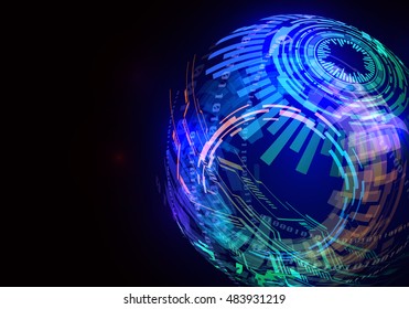 digital technological abstract concept visual, vector illustration