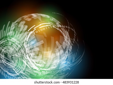 digital technological abstract concept visual, vector illustration