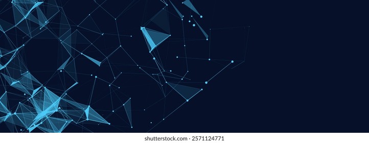 Digital technological background. Abstract structure with connected dots and lines. Big data. Vector illustration
