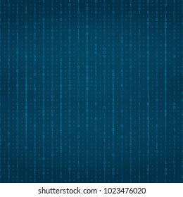 Digital technological background. Binary code on a blue background. Seamless pattern. Computer screen. Vector illustration.
