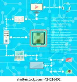 digital technologies and social media web icons vector elements