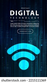Digital technology and 4G 5G 6G network wireless internet Wi-fi connection, banner green blue background, cyber future futuristic, abstract big data network connection access tech, illustration vector