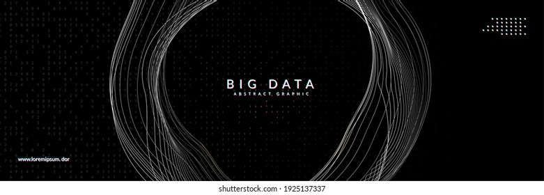 Digital technology abstract background. Artificial intelligence, deep learning and big data concept. Tech visual for cloud template. Wavy digital technology abstract.