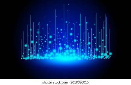 Digital technology abstract background, blue futuristic, Abstract lines and dots connect background. 