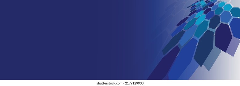 Fondo abstracto digital y tecnológico. Geometría hexágona del concepto de fondo de negocio con color de tono azul.