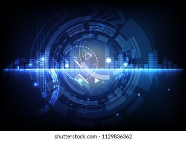 Digital technology abstract background equalizer system information futuristic cyberspace vector illustration