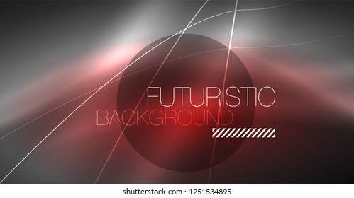 Digital technology abstract background - neon geometric design. Abstract glowing lines. Colorful techno vector background. Futuristic shape.