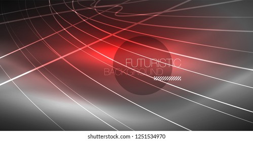 Fondo abstracto de tecnología digital - diseño geométrico neón. Resumen de líneas brillantes. Fondo del vector tecno colorido. Forma futurista.