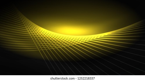 Digital technology abstract background - neon geometric design. Abstract glowing lines. Colorful techno vector background. Futuristic shape.