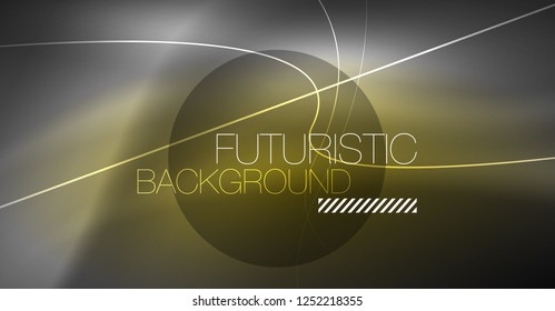 Digital technology abstract background - neon geometric design. Abstract glowing lines. Colorful techno vector background. Futuristic shape.
