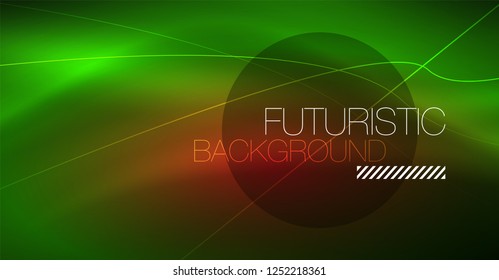 Digital technology abstract background - neon geometric design. Abstract glowing lines. Colorful techno vector background. Futuristic shape.