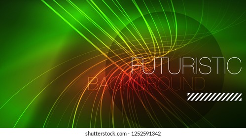 Fondo abstracto de tecnología digital - diseño geométrico neón. Resumen de líneas brillantes. Fondo del vector tecno colorido. Forma futurista.