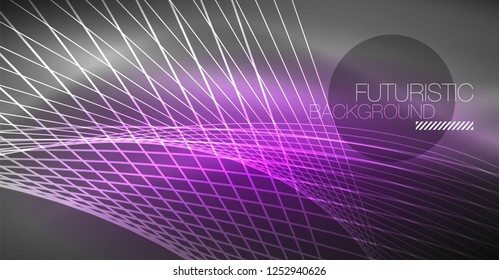 Fondo abstracto de tecnología digital - diseño geométrico neón. Resumen de líneas brillantes. Fondo del vector tecno colorido. Forma futurista.