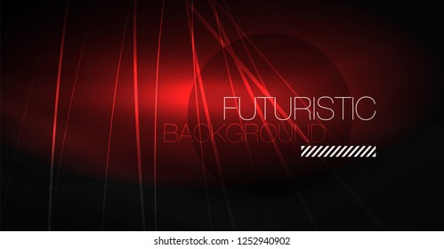 Digital technology abstract background - neon geometric design. Abstract glowing lines. Colorful techno vector background. Futuristic shape.