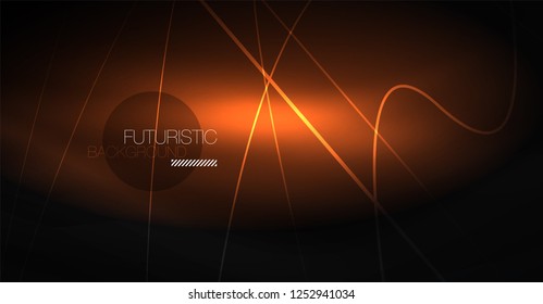 Digital technology abstract background - neon geometric design. Abstract glowing lines. Colorful techno vector background. Futuristic shape.