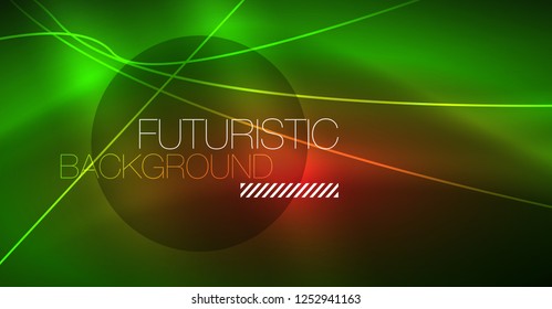 Fondo abstracto de tecnología digital - diseño geométrico neón. Resumen de líneas brillantes. Fondo del vector tecno colorido. Forma futurista.