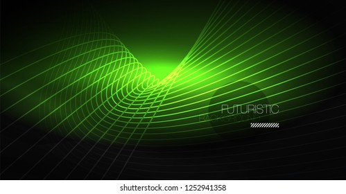 Fondo abstracto de tecnología digital - diseño geométrico neón. Resumen de líneas brillantes. Fondo del vector tecno colorido. Forma futurista.