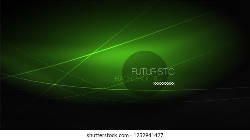 Digital technology abstract background - neon geometric design. Abstract glowing lines. Colorful techno vector background. Futuristic shape.