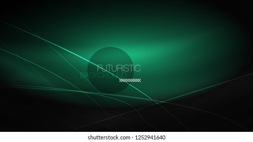 Digital technology abstract background - neon geometric design. Abstract glowing lines. Colorful techno vector background. Futuristic shape.