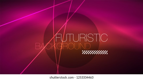 Fondo abstracto de tecnología digital - diseño geométrico neón. Resumen de líneas brillantes. Fondo del vector tecno colorido. Forma futurista.