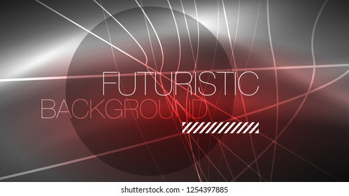 Digital technology abstract background - neon geometric design. Abstract glowing lines. Colorful techno vector background. Futuristic shape.
