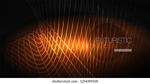 Fondo abstracto de tecnología digital - diseño geométrico neón. Resumen de líneas brillantes. Fondo del vector tecno colorido. Forma futurista.