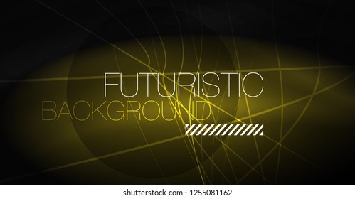 Digital technology abstract background - neon geometric design. Abstract glowing lines. Colorful techno vector background. Futuristic shape.