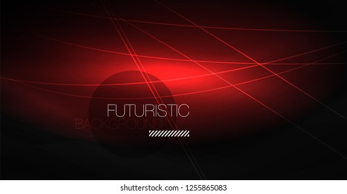 Digital technology abstract background - neon geometric design. Abstract glowing lines. Colorful techno vector background. Futuristic shape.