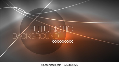 Digital technology abstract background - neon geometric design. Abstract glowing lines. Colorful techno vector background. Futuristic shape.