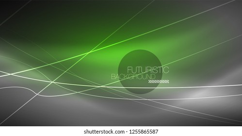 Fondo abstracto de tecnología digital - diseño geométrico neón. Resumen de líneas brillantes. Fondo del vector tecno colorido. Forma futurista.