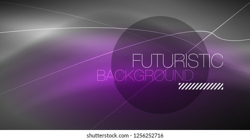 Abstrakter Hintergrund der Digitaltechnik - neongeometrisches Design. Abstrakte leuchtende Linien. Farbiger Techno-Vektorhintergrund. Futuristische Form.