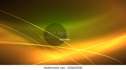 Fondo abstracto de tecnología digital - diseño geométrico neón. Resumen de líneas brillantes. Fondo del vector tecno colorido. Forma futurista.