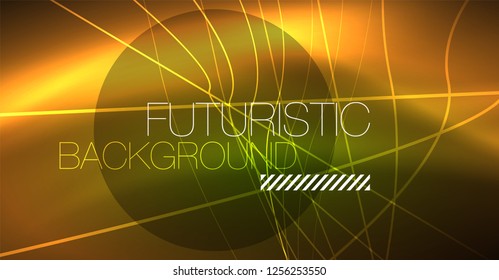 Fondo abstracto de tecnología digital - diseño geométrico neón. Resumen de líneas brillantes. Fondo del vector tecno colorido. Forma futurista.