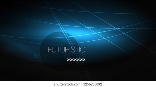 Tecnologia digital fundo abstrato - design geométrico neon. Linhas brilhantes abstratas. Fundo de vetor techno colorido. Forma futurista.