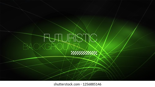 Fondo abstracto de tecnología digital - diseño geométrico neón. Resumen de líneas brillantes. Fondo del vector tecno colorido. Forma futurista.