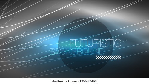 Digital technology abstract background - neon geometric design. Abstract glowing lines. Colorful techno vector background. Futuristic shape.