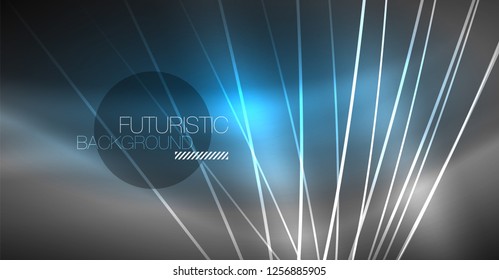 Fondo abstracto de tecnología digital - diseño geométrico neón. Resumen de líneas brillantes. Fondo del vector tecno colorido. Forma futurista.