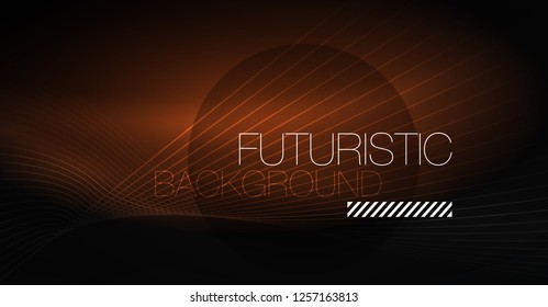 Digital technology abstract background - neon geometric design. Abstract glowing lines. Colorful techno vector background. Futuristic shape.